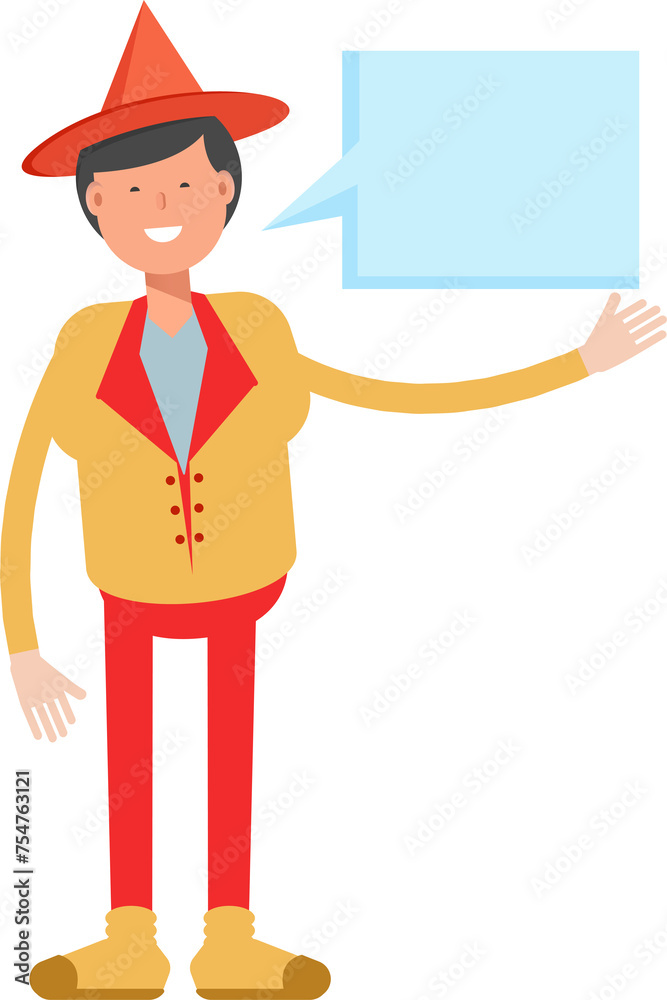 Party Man Character and Speech Bubble
Party Man Character and Speech Bubble