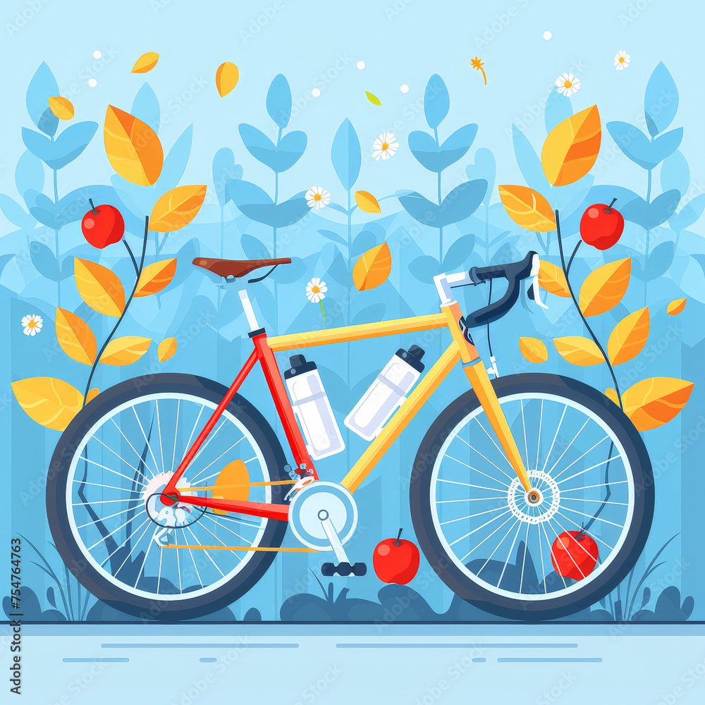Fototapeta premium Urban Race: Bicycle Rally Flat Design Illustration