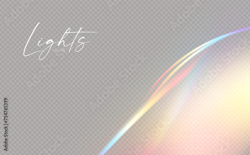 Rainbow light effect. Dispersion of beam. Sun light effect for immersion in atmosphere.