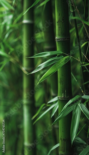 Bamboo Forest close up at day. Generative Ai