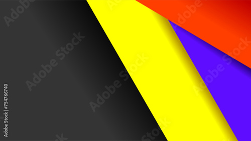 Red yellow blue strips over dark grey empty presentation background