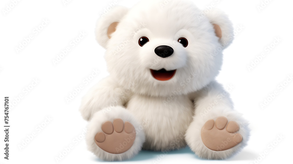 teddy bear isolated on a white background. 3d rendering. teddy bear isolated on a white background. 3d rendering.