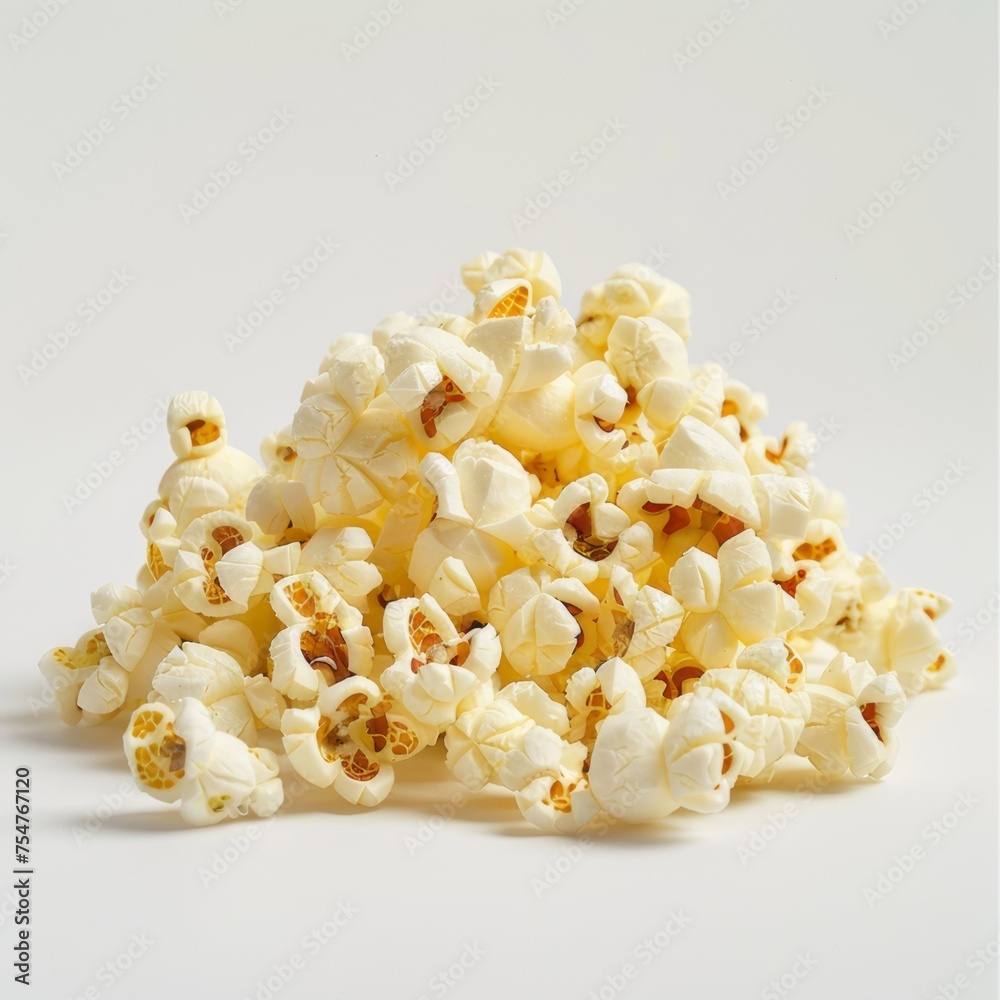 A photorealistic photo showing a popcorn set. on a white background