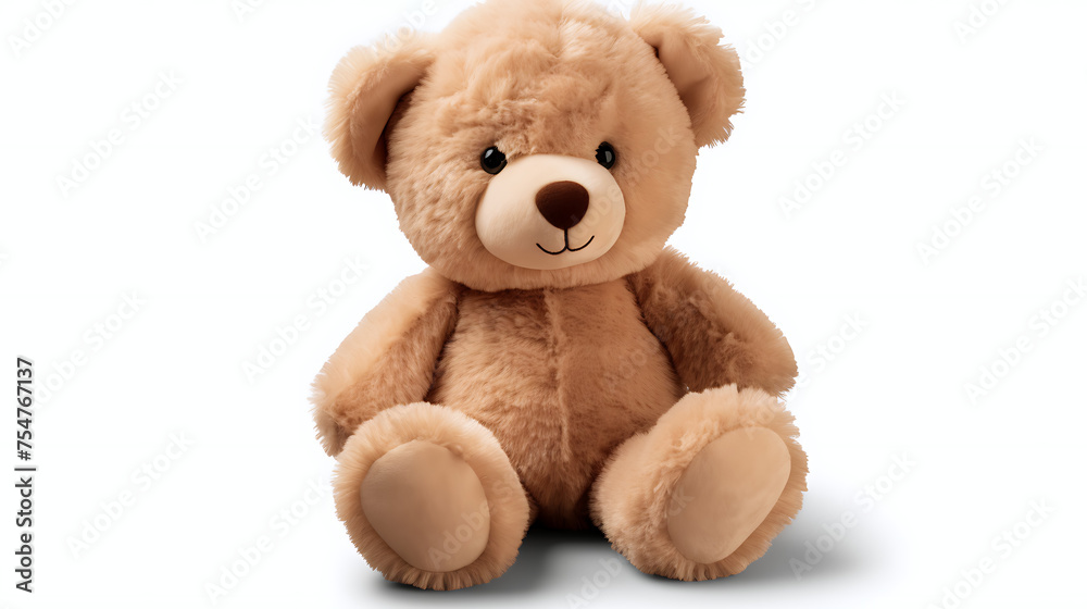 Teddy bear isolated on white background. 3D illustration.