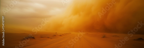 Sandstorm sweeping across the desert.