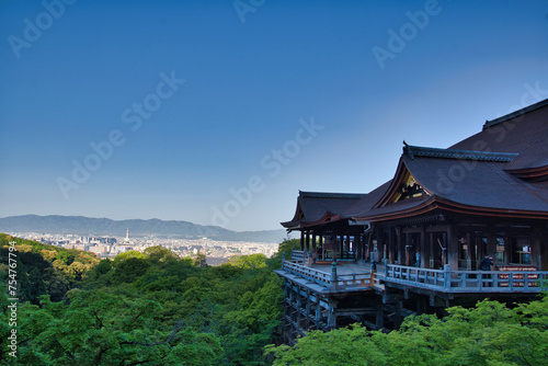 A view of Kiyomizu-dera temple in the morning. Kyoto Japan 