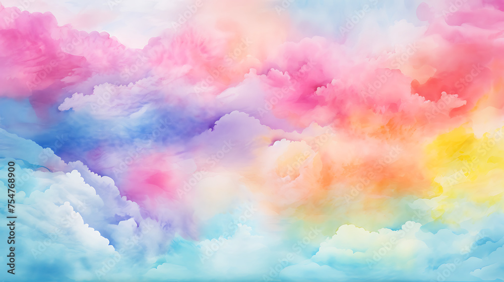 Sky cloudscape background. Colorful sky background. Vector illustration.