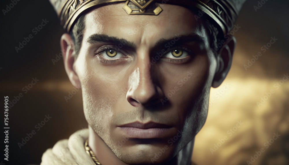 Pharaoh of Ancient Egypt, a portrait of a brutal man. Pharaoh of Ancient Egypt, a portrait of a brutal man.