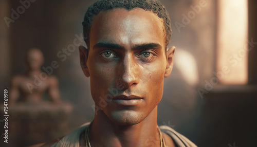 Pharaoh of Ancient Egypt  a portrait of a brutal man. 