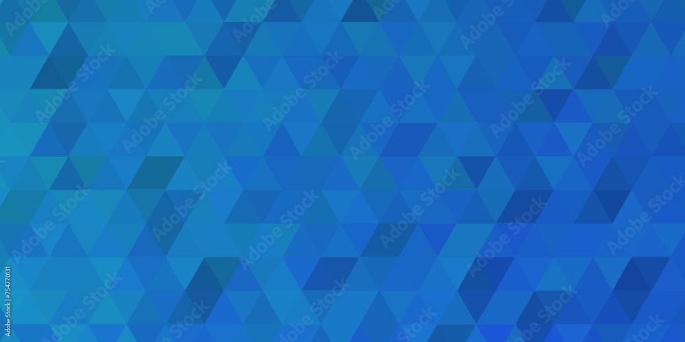 Fototapeta premium Abstract blue seamless geometric low polygon pattern .geometric wall tile polygonal pattern design .abstract small mosaic tringles vector illustration ,business design template .