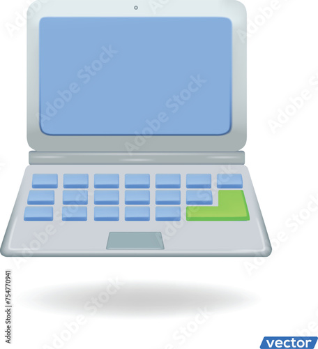 Computer devices 3d render vector icon laptop