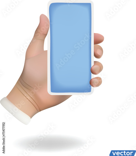 Mobile devices 3d render vector icon smartphone.