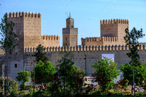 outer wall and mosque of Fes el-Jdid, morocco, africa