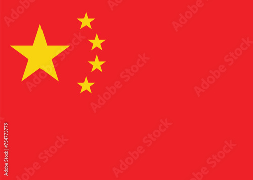 china flag vector isolated on white