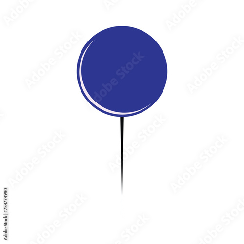 Blue-colored pin icon vector