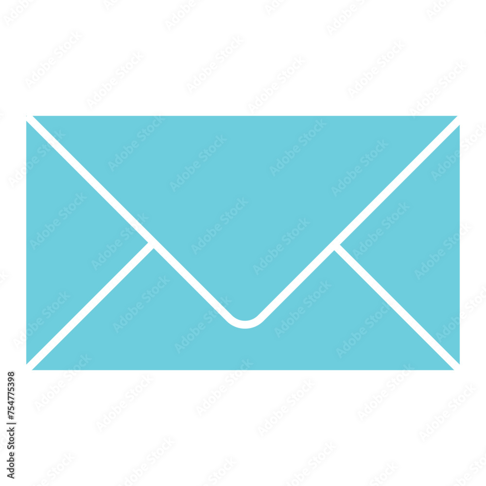 Sharp edge message cyan-colored icon