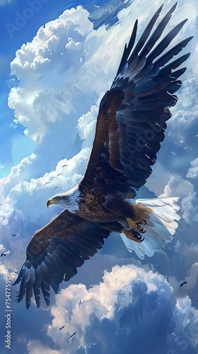 Digital Painting of Soar through the skies with the Air Elemental Eagle.