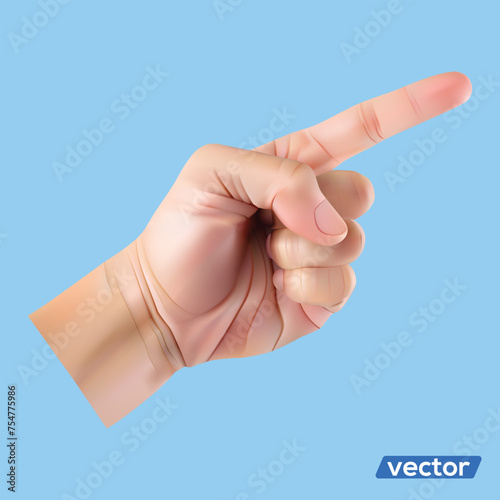 Hands holding gestures. Elegant female and male hand showing pointing at something on white background, closeup of hand, illustration vector design.