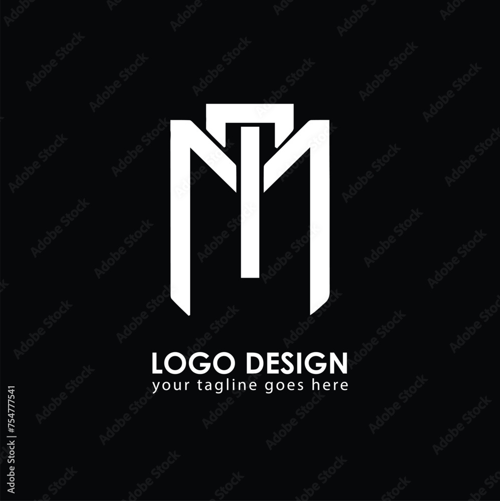 Obraz premium MT TM Logo Design, Creative Minimal Letter TM MT Monogram