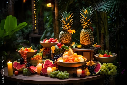 Tropical Paradise Feast Vibrant Fruit Displays