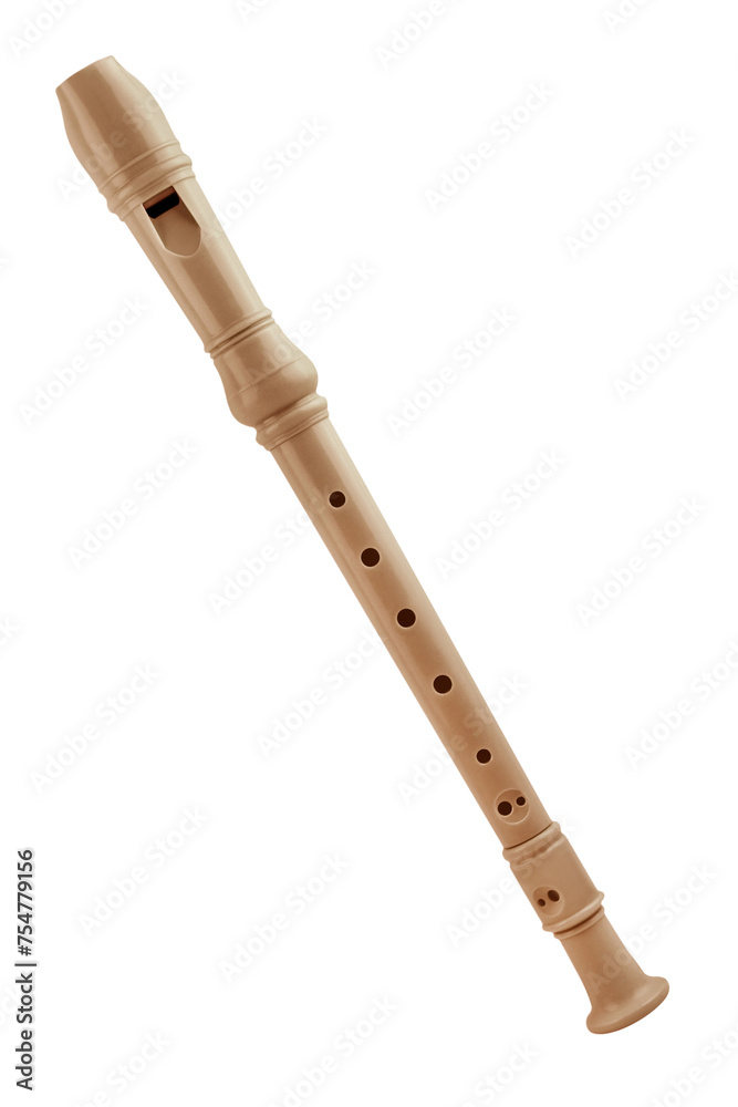 Fototapeta premium Recorder Flute isolated on white background