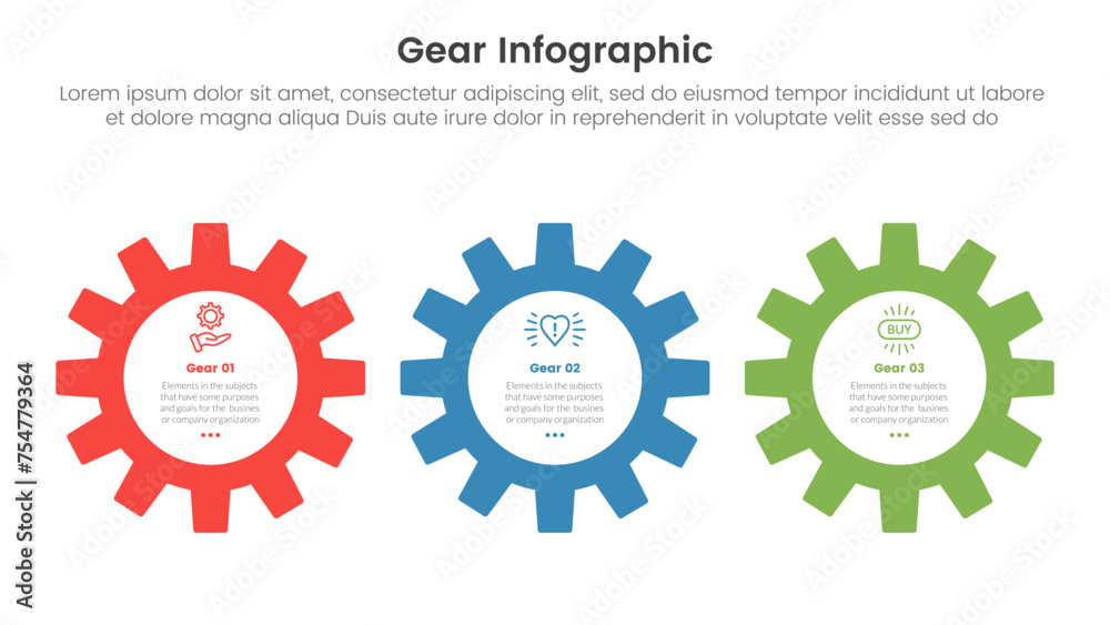 gear cogwheel infographic template banner with horizontal right direction with 3 point list information for slide presentation gear cogwheel infographic template banner with horizontal right direction with 3 point list information for slide presentation