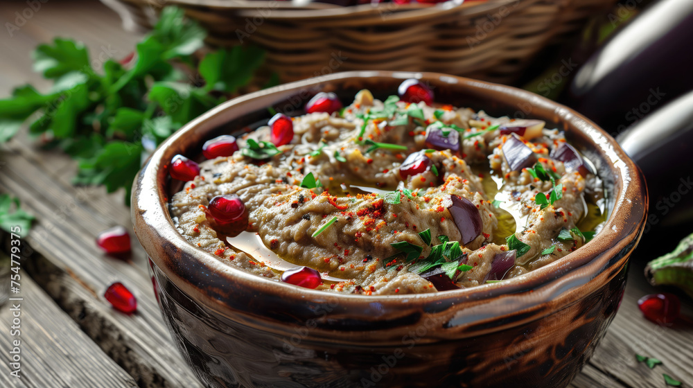 A Burst of Flavor, Baba Ganoush with Pomegranate and Paprika A Burst of Flavor, Baba Ganoush with Pomegranate and Paprika