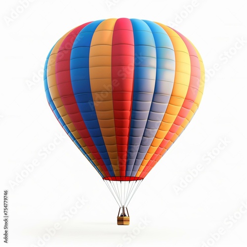 Colorful Hot Air Balloon Isolated on White Background for Adventure and Travel Concepts