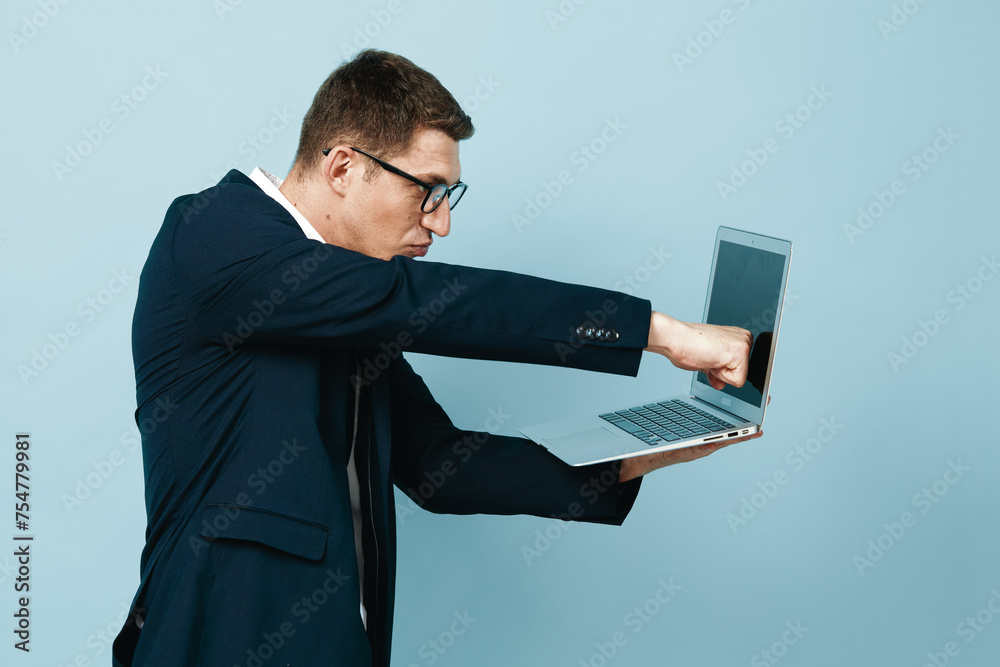 Man technology person background computer caucasian business work office young man businessman laptop