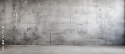 A black and white depiction of an empty room with a concrete wall plaster background. The room appears desolate and void of any furniture or objects, emphasizing the starkness of the space. photo