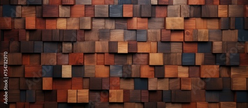 A wall constructed of wooden blocks with various colors, creating a vibrant and textured background. The blocks are arranged in a pattern, showcasing a mix of hues and tones.