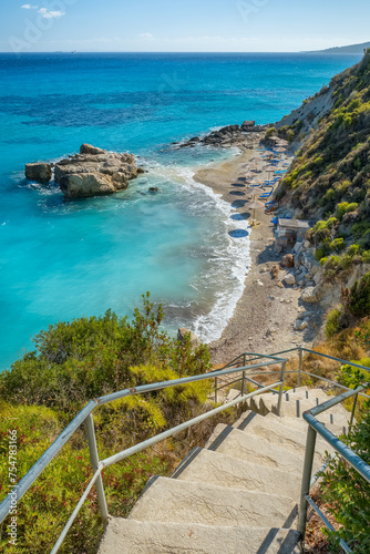 Beautiful Xigia beach on Zakynthos island, Ionian sea, Greece