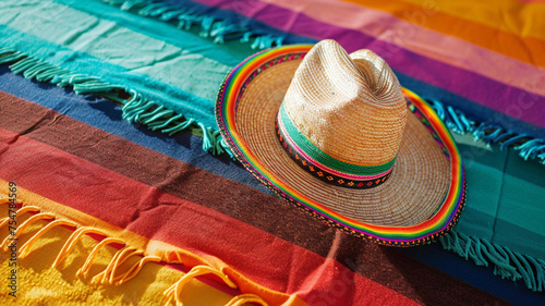 A festive Cinco de Mayo banner featuring a colorful sombrero, adding a lively and traditional touch to the celebration