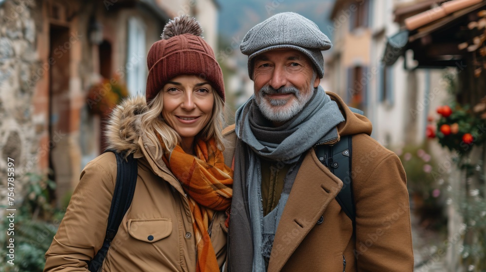 Energetic elderly duo exploring France, delighting in its towns, villages, and rural areas. Energetic elderly duo exploring France, delighting in its towns, villages, and rural areas.