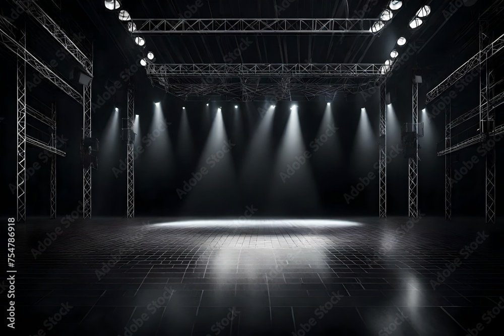 Big ShowConcept Design dark and blank stage - obrazy, fototapety, plakaty 
