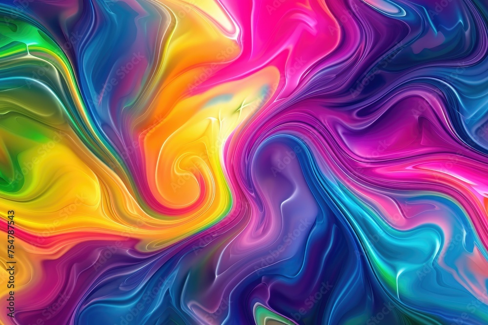 A colorful swirl of paint with a rainbow of colors A colorful swirl of paint with a rainbow of colors