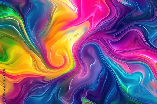 A colorful swirl of paint with a rainbow of colors