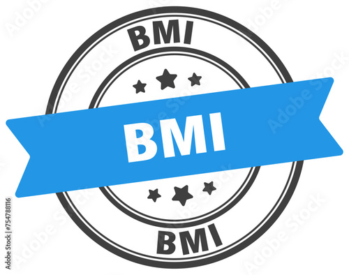bmi stamp. bmi label on transparent background. round sign