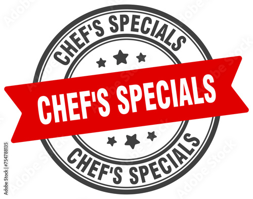 chef's specials stamp. chef's specials label on transparent background. round sign