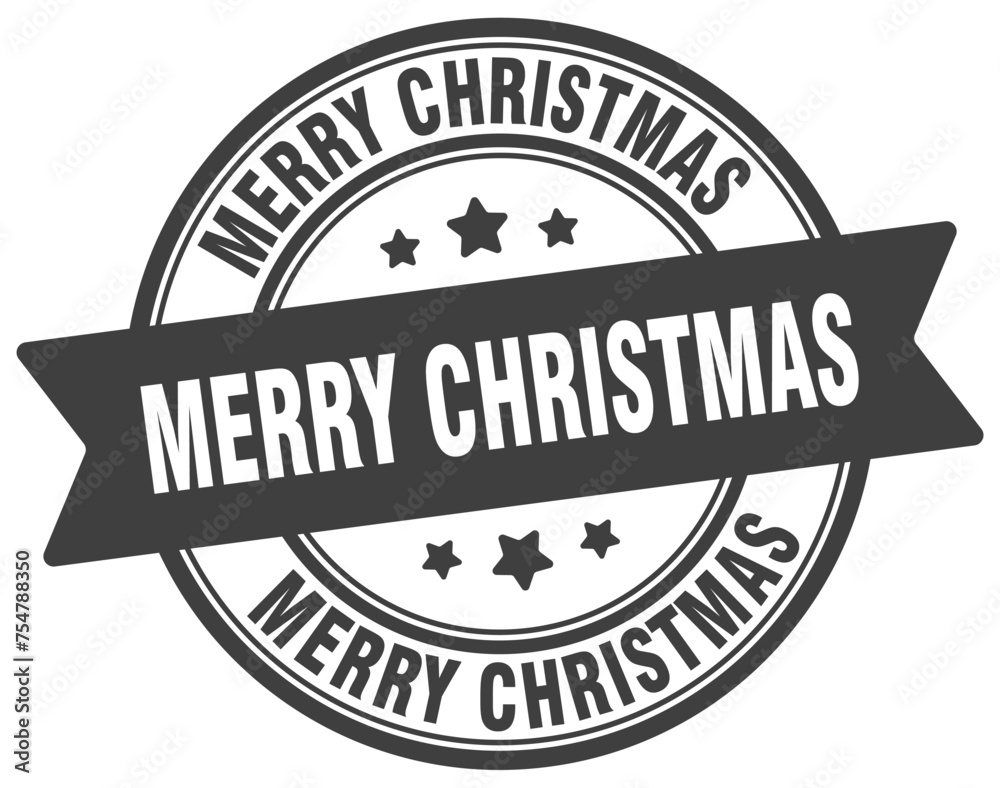 merry christmas stamp. merry christmas label on transparent background. round sign