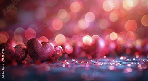 Floating Hearts in the Air