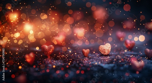 Floating Hearts in the Air