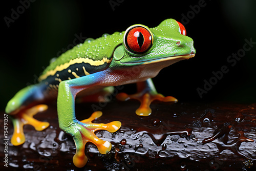 Green tree frog Agalychnis Callidryas With Red eyes