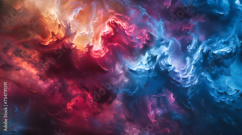 Cosmic Nebula and Space Plasma, Abstract Astronomy Background, Colorful Universe Exploration