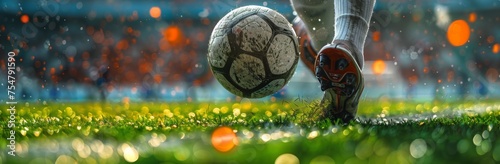 Person Kicking Soccer Ball on Field
