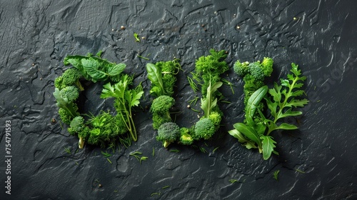 Texte de brocoli YES ! Le mot YES est composé de brocoli. Vert et brocoli sont ensemble sous la forme de l'inscription YES. Les brocolis et les verts se sont donné beaucoup de mal.