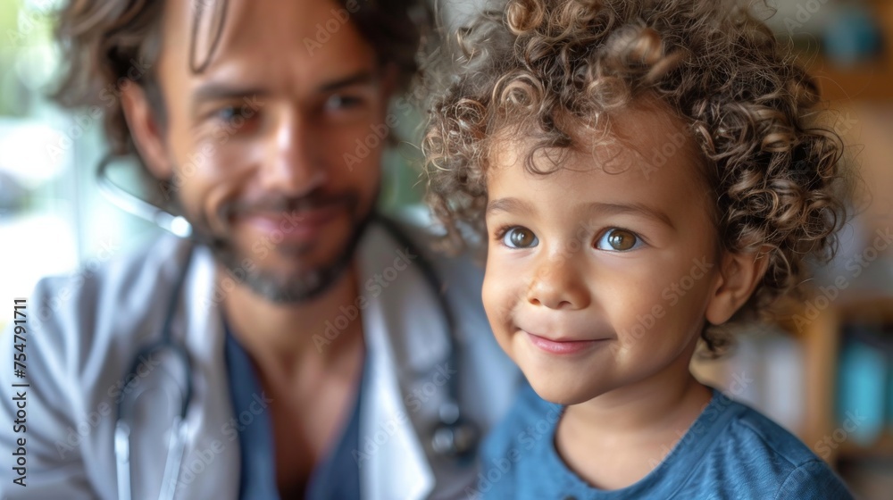 Man and Child Smiling for Camera Man and Child Smiling for Camera