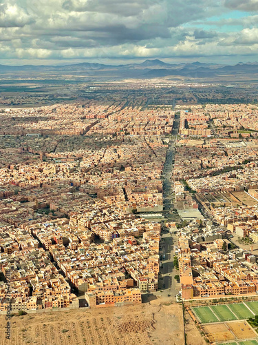 Aerial picture of Marrakech, Morocco, taken from the air