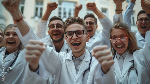 The new generation of doctors raised their hands to express their joy and encouragement to everyone