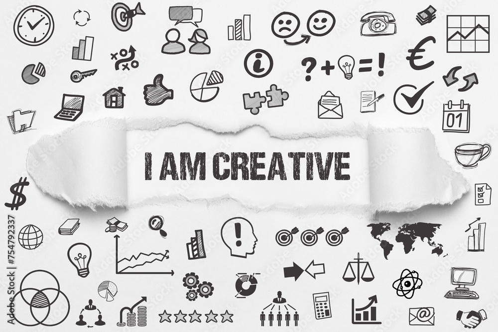 Naklejka premium I am creative